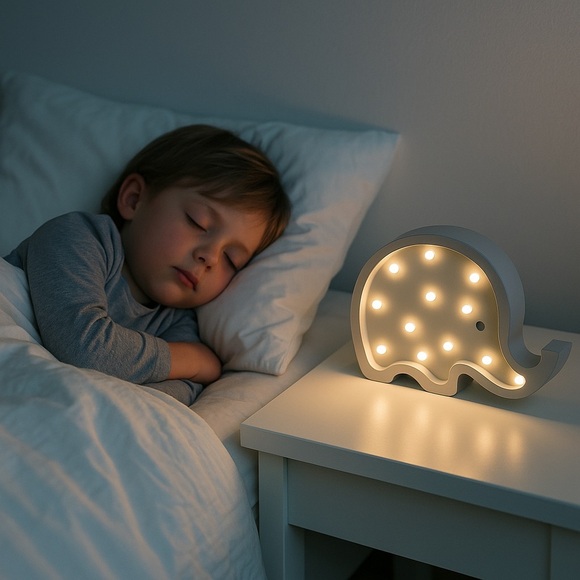NWT Zara Kids White Metal Elephant LED Retro Light Decor - Picture 1 of 5